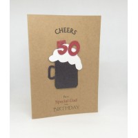 50th Black Beer Birthday Card for a Special Dad