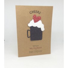Black Beer Birthday Card for My Husband