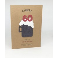 60th Black Beer Birthday Card for My Husband