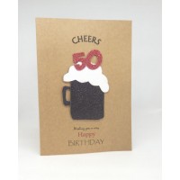 50th Black Beer Happy Birthday Card