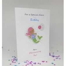 Mermaid 9th Birthday Card for a Special Niece
