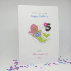 Mermaid Happy 5th Birthday card