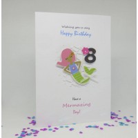 Mermaid Happy 8th Birthday card