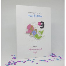Mermaid Happy 9th Birthday card