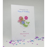 Mermaid Happy  21st Birthday card