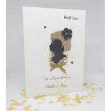 Mother's Day Card Vintage Kraft Cameo for Mum