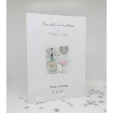 Mother's Day Cards Bottle Bubbly for Wonderful Mum