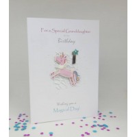 Unicorn 1st Birthday card for a Special Granddaughter