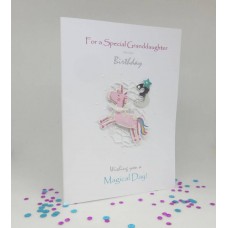 Unicorn 3rd Birthday card for a Special Granddaughter