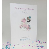 Unicorn 5th Birthday card for a Special Granddaughter