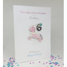 Unicorn 6th Birthday card for a Special Granddaughter