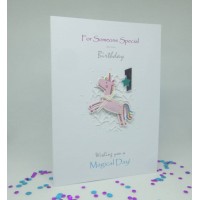 Unicorn 1st Birthday card for Someone Special