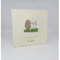 Easter Card Bunny with Kraft Egg Hoppy Easter Daughter