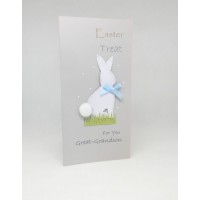 Easter Money Wallet Grey Bunny for Great-Grandson