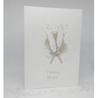 White Feathers card Thinking of You