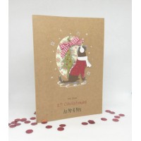 Hopeful Hound Christmas Card for 1st Christmas as Mr & Mrs