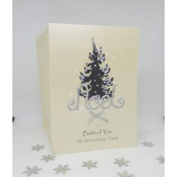 Glitter Festive Tree Christmas Card to Both of You