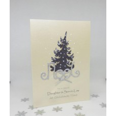 Glitter Festive Tree Christmas Card for Daughter & Son in Law