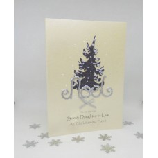 Glitter Festive Tree Christmas Card for Son & Daughter in Law