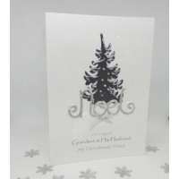 Glitter Festive Tree Christmas Card for Grandson & His Husband