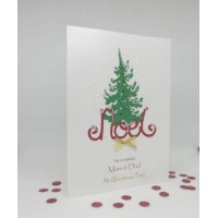 Glitter Festive Tree Christmas Card for Mam & Dad