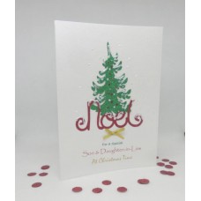 Glitter Festive Tree Christmas Card for Son & Daughter-in-Law
