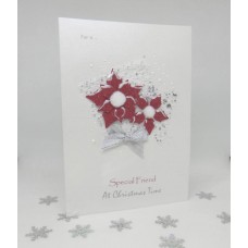 Glitter Poinsettia Christmas Card for Special Friend