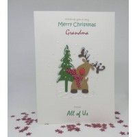 Rudolph Reindeer Christmas Card for Grandma From Both of Us