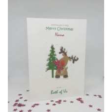 Rudolph Reindeer Christmas Card for Nana From Both of Us