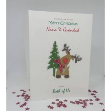 Rudolph Reindeer Christmas Card for Nana & Grandad From Both of Us