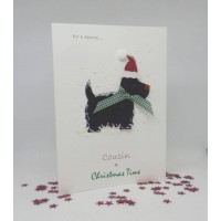 Snowy Scottie Christmas Card for Cousin