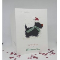 Snowy Scottie Christmas Card for Grandson