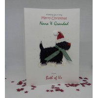 Snowy Scottie Christmas Card for Nana & Grandad from Both of Us
