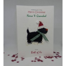 Snowy Scottie Christmas Card for Nana & Grandad from Both of Us