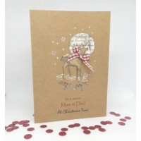 Rustic Deer Christmas Card for Mam & Dad